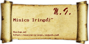 Misics Iringó névjegykártya